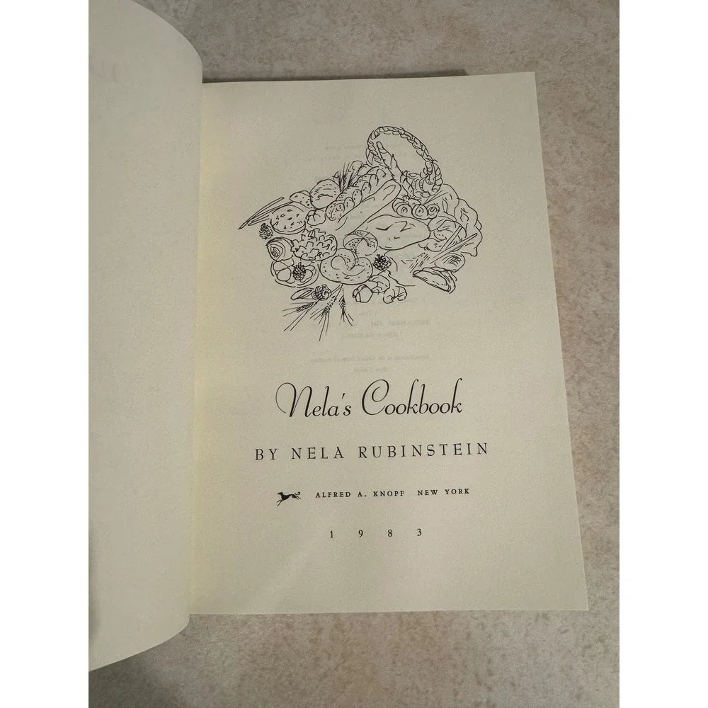 Nela's Cookbook Nela Rubinstein 1983 First Edition Hardcover Alfred A Knopf Book